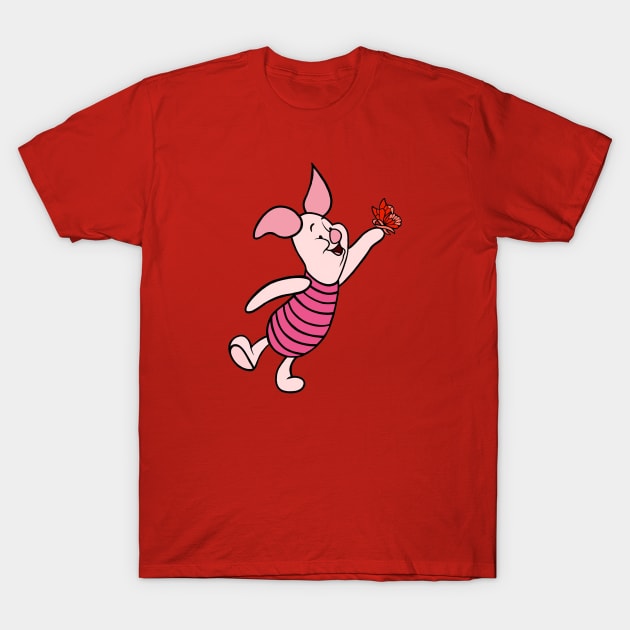 Little Pig with Awareness Ribbon Butterfly (Red) T-Shirt by CaitlynConnor